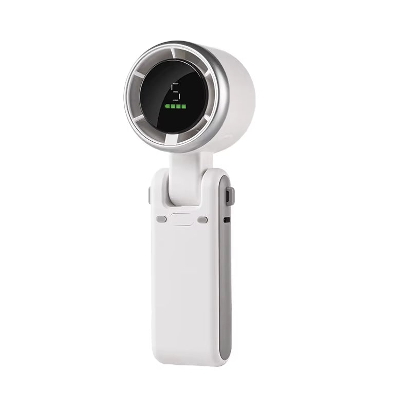 2024 Summer Fan Hand-Held Folding High-Speed Turbo Fan New Hanging Neck Outdoor Fan Desktop Portable LED Adjustment Student Fans
