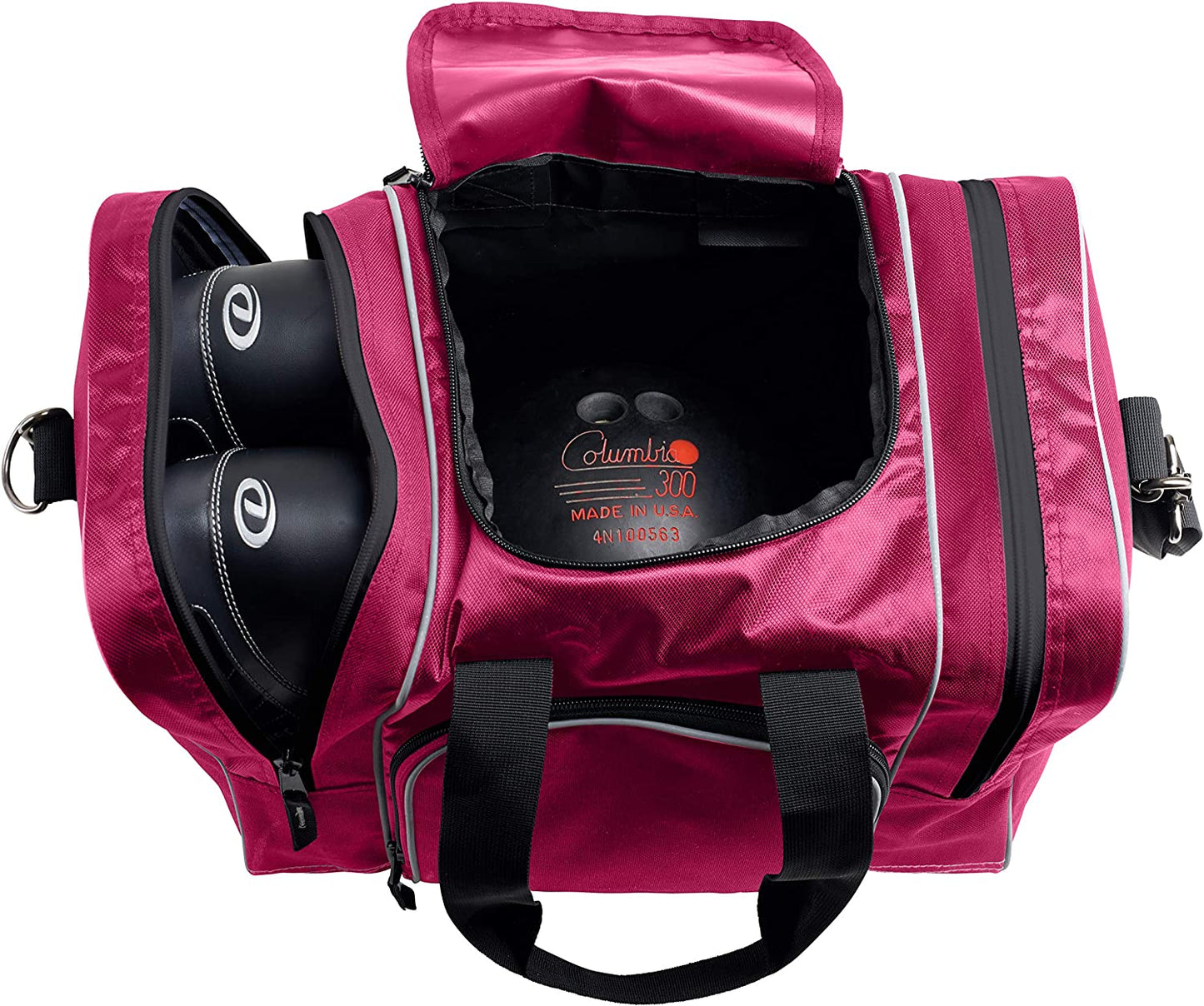 Premium Single Ball Bowling Bag with Padded Holder - Fits Shoes up to Men's Size 14