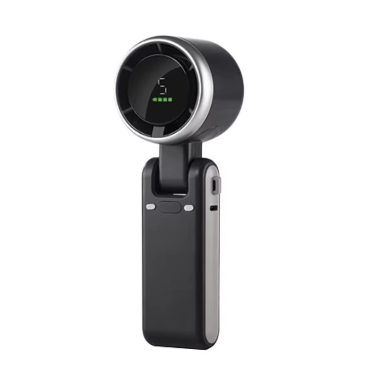 2024 Summer Fan Hand-Held Folding High-Speed Turbo Fan New Hanging Neck Outdoor Fan Desktop Portable LED Adjustment Student Fans