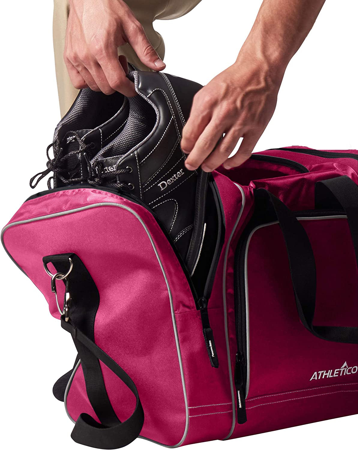 Premium Single Ball Bowling Bag with Padded Holder - Fits Shoes up to Men's Size 14
