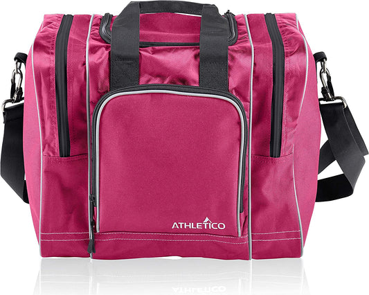 Premium Single Ball Bowling Bag with Padded Holder - Fits Shoes up to Men's Size 14