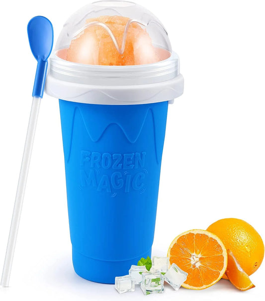 Slushy Maker Cup - TIK TOK Quick Frozen Magic Squeeze Cup, Double Layers Slushie Cup, DIY Homemade Squeeze Icy Cup, Fasting Cooling Make and Serve Slushy Cup for Milk Shake, Smoothies, Slushies